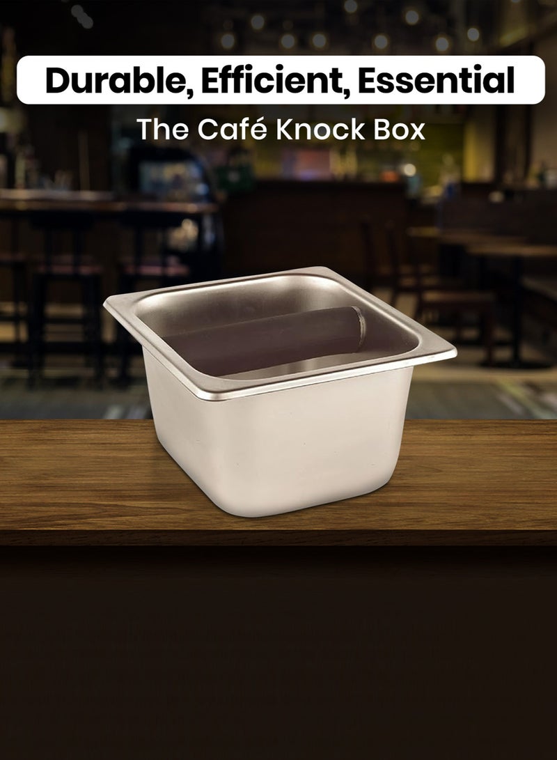 Rattleware Heavy-Duty Espresso Knock Box with Splash Guard & Bar Cover – All-Stainless Puck Disposal for Baristas – Durable Replacement Part & Protection for Espresso Machine (6"" x 5.5"" x 4"") - Image 5