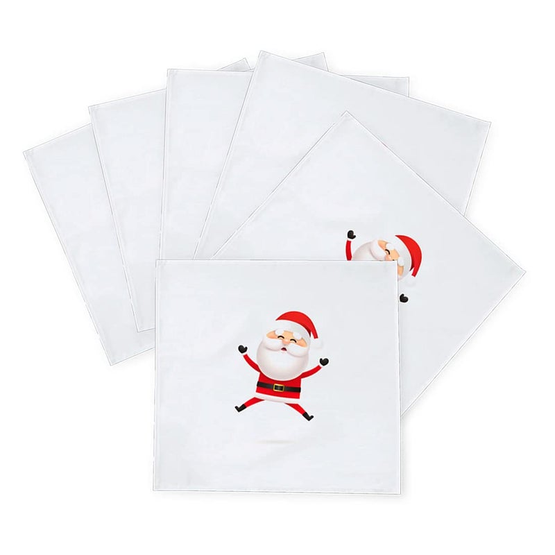 Khakee 6 Pcs Christmas Theme Silk Table Napkins 10x 10 for Xmas Decoration Christmas OrnamentsChristmas Giftxmas21405 - Image 2