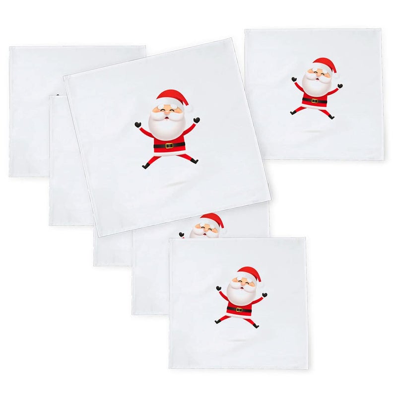 Khakee 6 Pcs Christmas Theme Silk Table Napkins 10x 10 for Xmas Decoration Christmas OrnamentsChristmas Giftxmas21405 - Image 1