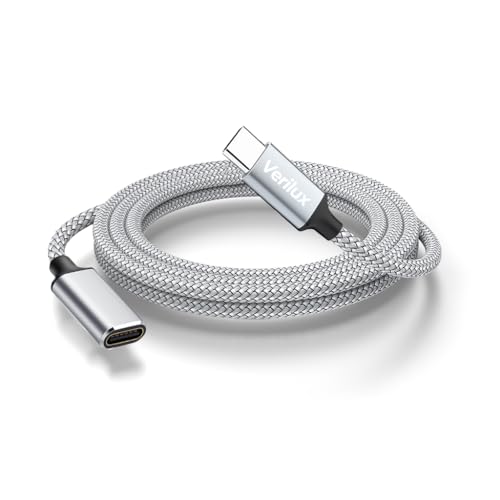 Verilux® PD 100W Type C Extension Cable Fast Charging, 1M/3.3FT USB C Male to Female Extension Cable Support 10Gbps Data Transfer, 4K@60Hz HD Video Output Compatible with iPad Pro, MacBook Pro, Grey - Image 1