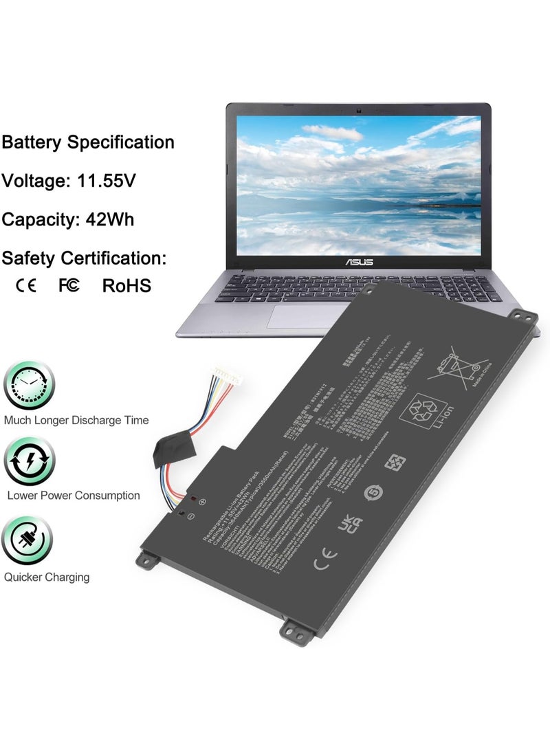 Terabyte بطارية بديلة B31N1912 C31N1912 لجهاز VivoBook Go 14 E410M E410MA GO 15 E510 E510M E510MA E410KA E510KA L410MA L510MA F414MA R522MA E410KA-EKA 0377WS EE410KA-EK037TS E410MA-BV1312WS E510MA-EJ614 11.55V - Image 3