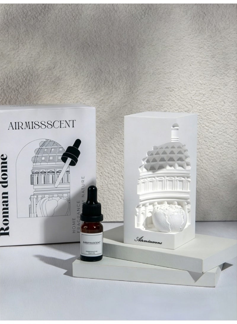 Aromancy Roman Dome Aromatherapy Diffuser Gift Set with 10ML Essential Oil Nordic Architectural Plaster Aroma Ornament Set Decorative Home Fragrance Diffuser for Living Room Office Ramadan Gift - Image 1