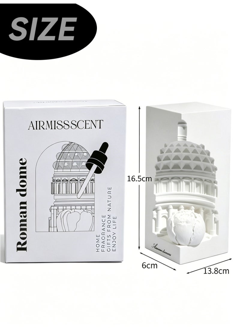 Aromancy Roman Dome Aromatherapy Diffuser Gift Set with 10ML Essential Oil Nordic Architectural Plaster Aroma Ornament Set Decorative Home Fragrance Diffuser for Living Room Office Ramadan Gift - Image 2