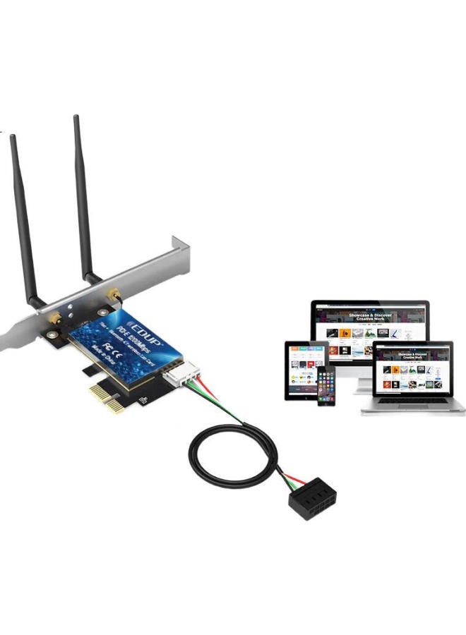 Edup Ep-9620 1200M Pci-E Dual-Band 5G Wireless Network Card, Bluetooth Adapter, Desktop Internal Expansion Card, Ac1200 Computer Wifi Receiver - Image 2