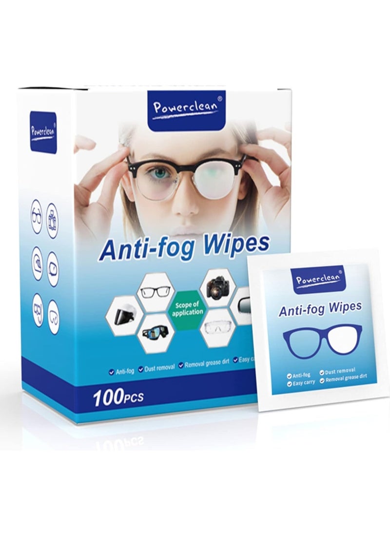 Generic 100 Pack Anti Fog Wipes for Glasses, Individually Wrapped Lens Cleaner Wipes Pre-Moistened Lens & Screen Cleaning Wipes, Individual Wrapped Antifog for Eyeglass Cleaner  - Image 1