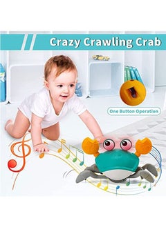 Arabest Baby Crawling Crab Musical Toy, Interactive Walking Dancing Toy with Music Sounds & Lights, Automatically Avoid Obstacles, USB Charging Cable Included, Fun Moving Toy for Babies, Toddlers and Kids  - Image 2