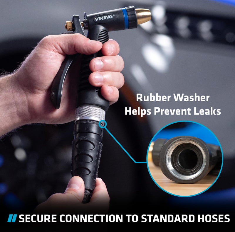 VIKING Hose Nozzle, Garden Hose Nozzle, Adjustable and Heavy Duty for Washing Car, Watering Plants, Washing Pets, and Home Use - Image 3