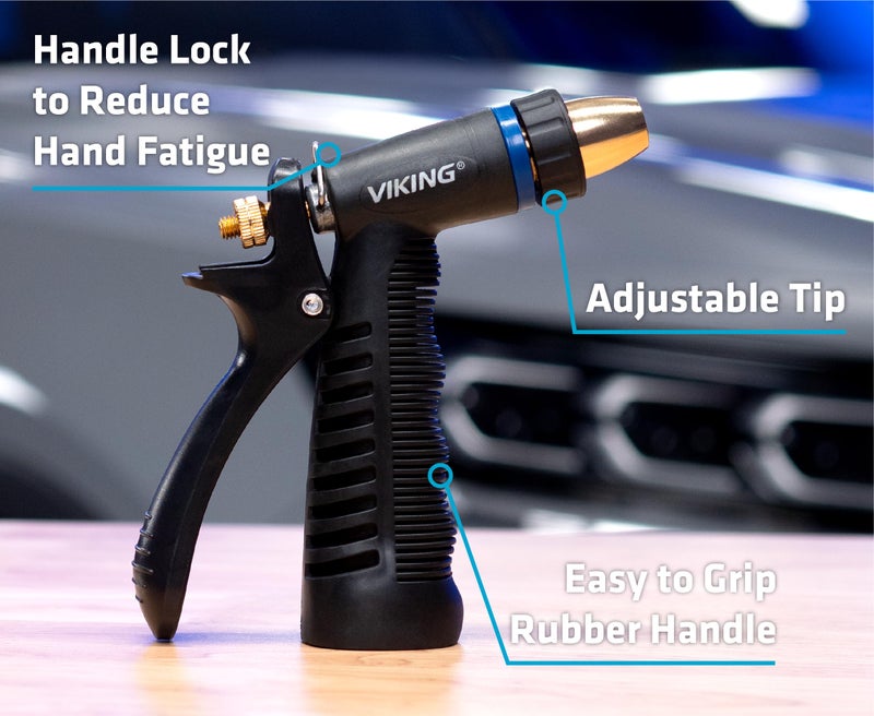 VIKING Hose Nozzle, Garden Hose Nozzle, Adjustable and Heavy Duty for Washing Car, Watering Plants, Washing Pets, and Home Use - Image 2
