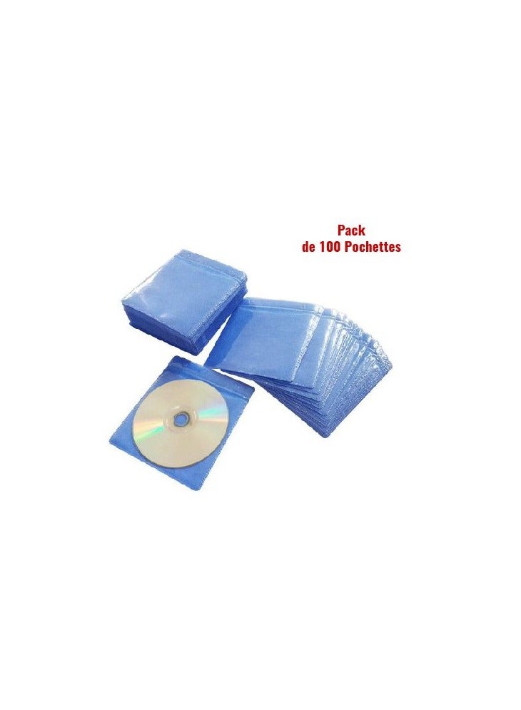 Chensin 100-Piece CD/DVD Pouches Blue  - Image 1