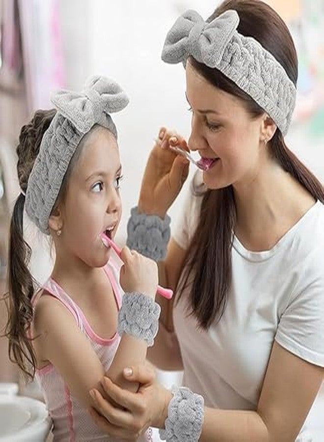 ZURITY طقم أربطة رأس ومعصم من زوريتي سبا للنساء، 3 قطع، أربطة معصم من الألياف الدقيقة، أربطة غسيل المعصم، أربطة رأس للعناية بالبشرة، أربطة رأس للمكياج مع أربطة معصم، أربطة رأس للوجه، أربطة معصم لغسل الوجه (متعددة الألوان) - Image 2