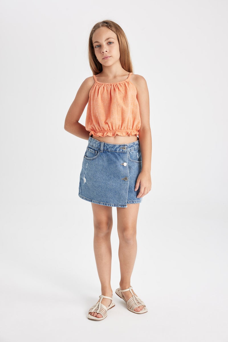 DeFacto Orange Girl Girl Short Sleeve Blouse Casual - Image 2