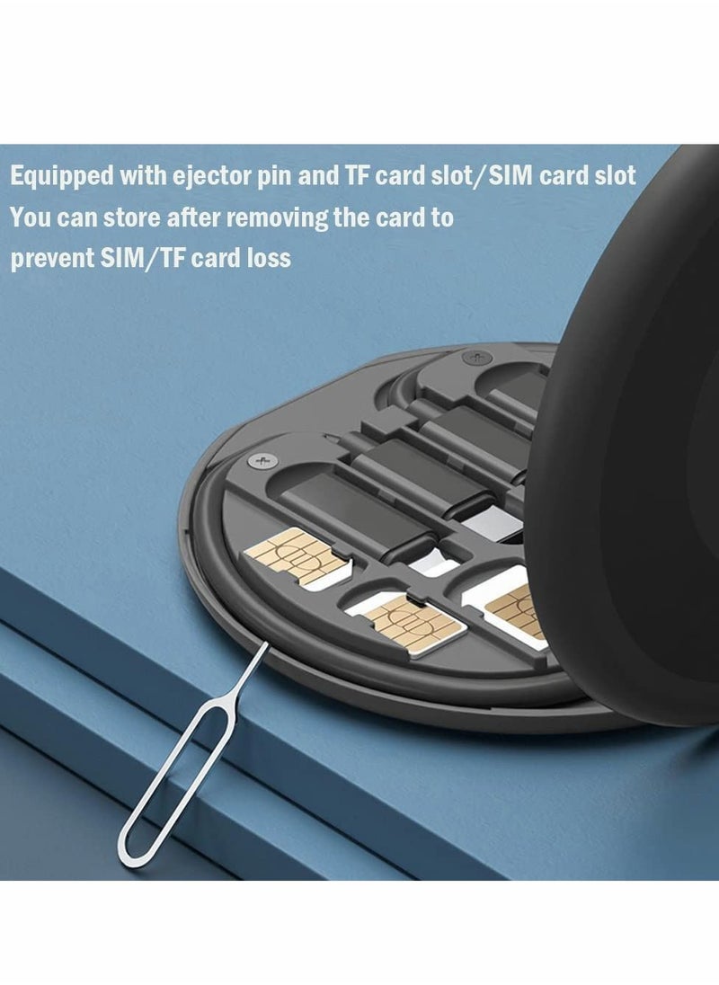 Y&D - USB Cable Conversion Storage Box,Multi-type Charging Converter, Micro DataTransfer Tool Contains SIM Card Slot Tray Eject Pin,also used as a Phone Holder (Black) - Image 1
