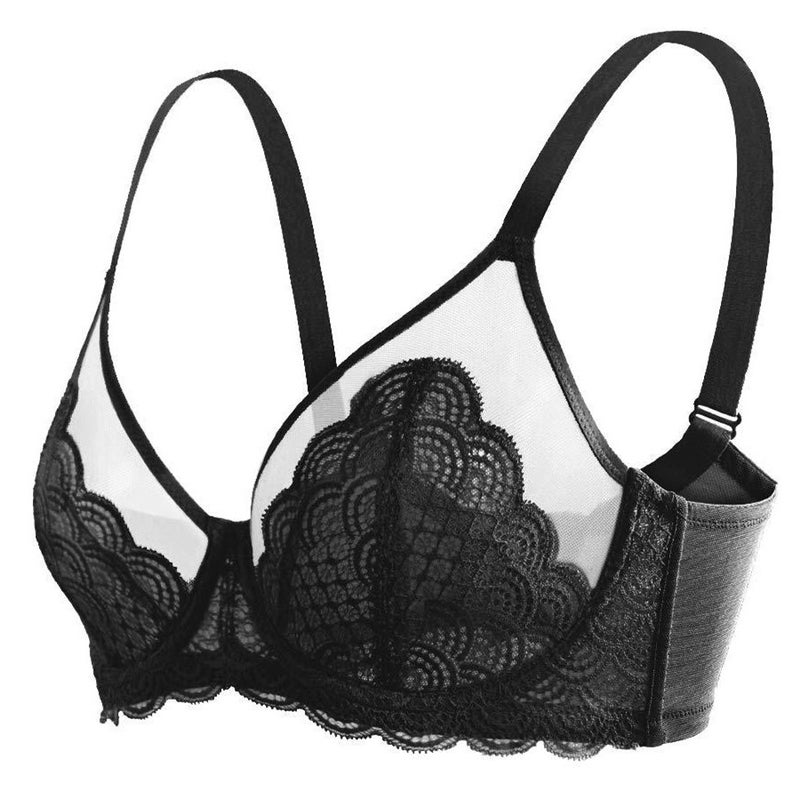 French Lace Bra Women Ultra Thin Push Up Wire Plus Size - Image 4