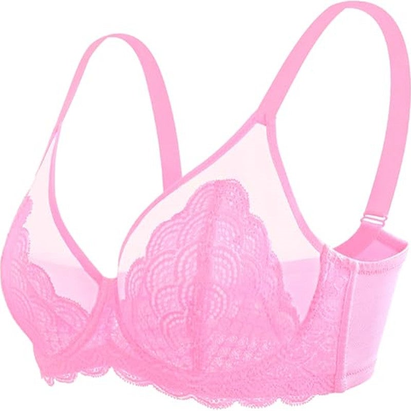 French Lace Bra Women Ultra Thin Push Up Wire Plus Size - Image 5