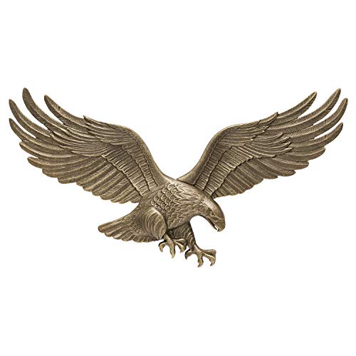Whitehall Products Decorative Wall Eagle, 24-Inch, Antique Brass - Image 1