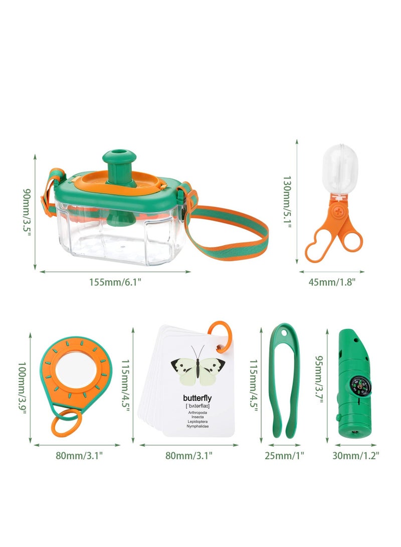 XiuWoo Bug Catcher Kit for Kids, Toddler Outdoor Toys, Child Outside Explorer with Collector, Whistle, Compass, Magnifying Glass, Catching Toy Boys Children Age 3 4 5 6 7 8 - Image 2