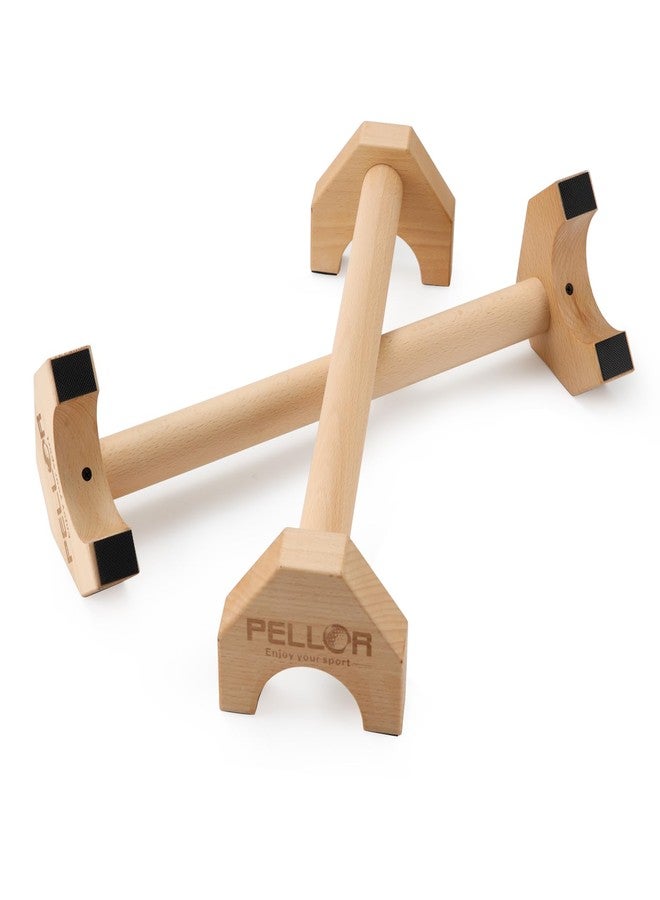 PELLOR Push Up Board, Pushup Stands with Sports Wristbands Wood Parallette Push Up Bar Portable Fitness Gym Gear Equipment with Anti-Slid Mat Workout Push Up Stand Exercise Women Men - Image 1