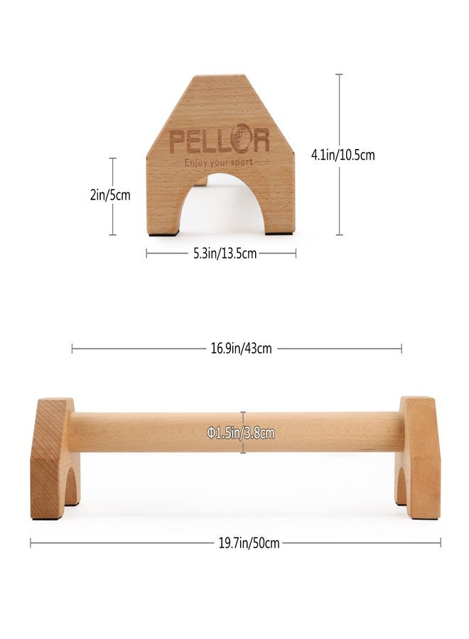 PELLOR Push Up Board, Pushup Stands with Sports Wristbands Wood Parallette Push Up Bar Portable Fitness Gym Gear Equipment with Anti-Slid Mat Workout Push Up Stand Exercise Women Men - Image 2