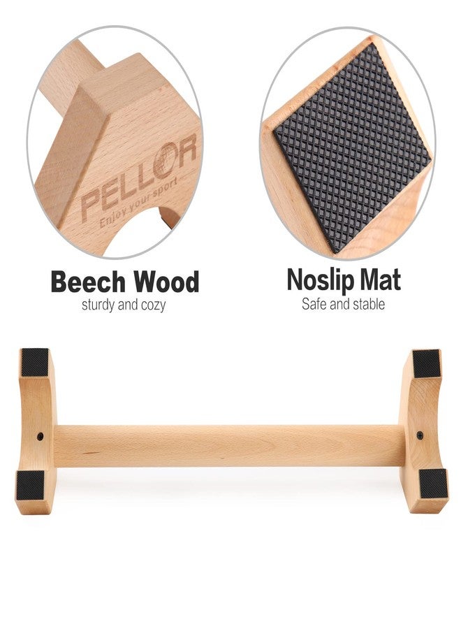 PELLOR Push Up Board, Pushup Stands with Sports Wristbands Wood Parallette Push Up Bar Portable Fitness Gym Gear Equipment with Anti-Slid Mat Workout Push Up Stand Exercise Women Men - Image 3