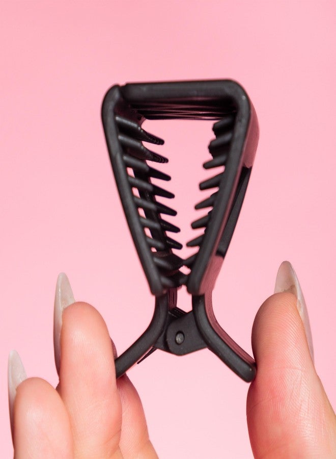 غيمي مشبك شعر جيمي بيوتي للشعر الخفيف ذو التثبيت الإضافي والأسنان المتعددة - تصميم بأسنان إضافية لتثبيت قوي - ملحقات مانعة للانزلاق للشعر الخفيف والناعم - مشابك مربعة متينة للاستخدام اليومي - أسود وبني فاتح - Image 2