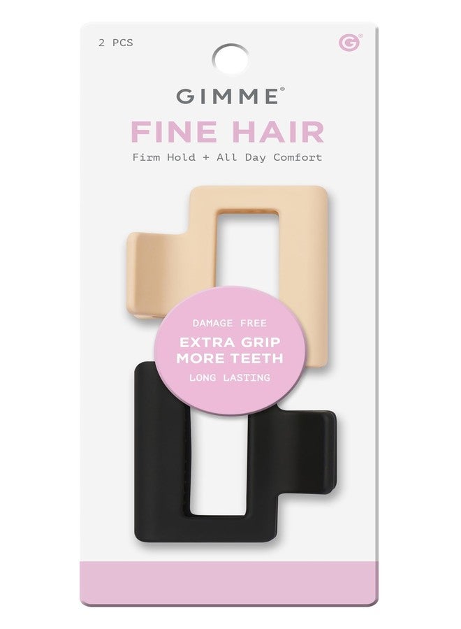 غيمي مشبك شعر جيمي بيوتي للشعر الخفيف ذو التثبيت الإضافي والأسنان المتعددة - تصميم بأسنان إضافية لتثبيت قوي - ملحقات مانعة للانزلاق للشعر الخفيف والناعم - مشابك مربعة متينة للاستخدام اليومي - أسود وبني فاتح - Image 1