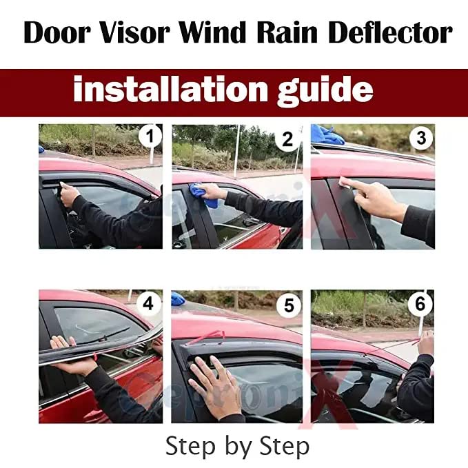 ROYALTECH Premium Non-Breakable Car Window Door Visor/Rain Guard/Wind Deflector Compatible for (MG Astor All Models) - Image 5