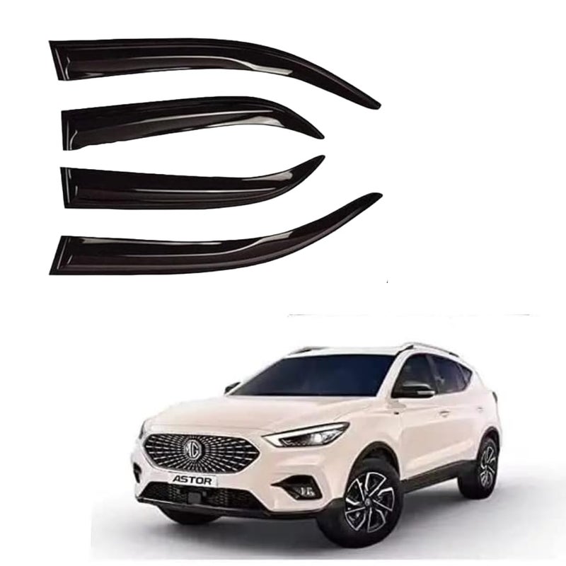 ROYALTECH Premium Non-Breakable Car Window Door Visor/Rain Guard/Wind Deflector Compatible for (MG Astor All Models) - Image 1