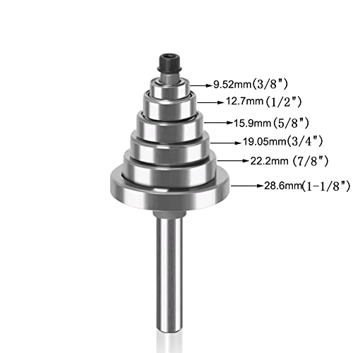 WSOOX 1/2 Inch Shank Rabbet Router Bit Set, 3 Pieces Rabbeting Router Bit with 6 Bearings Set (1/8", 1/4", 5/16", 3/8", 7/16", 1/2" Bearings) (1/2 Inch) - Image 5