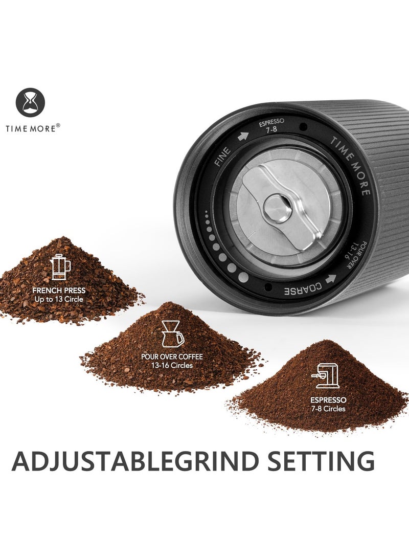 Chestnut C3S Manual Coffee Grinder, Stainless Steel S2C Conical Burr Coffee Grinder, Hand Coffee Grinder with Foldable Handle, Adjustable Grind Sett - Image 4