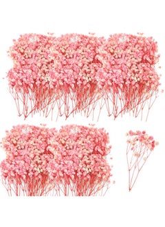 Fumete Fumete 100 Pcs Mini Dried Babys Breath Flowers Pink 5600+ Babys Breath Bulk Bouquet Natural Gypsophila for Resin Home Vase Decor Card Party Making DIY Wedding Flower Wreaths 2-4 Inch  - Image 1