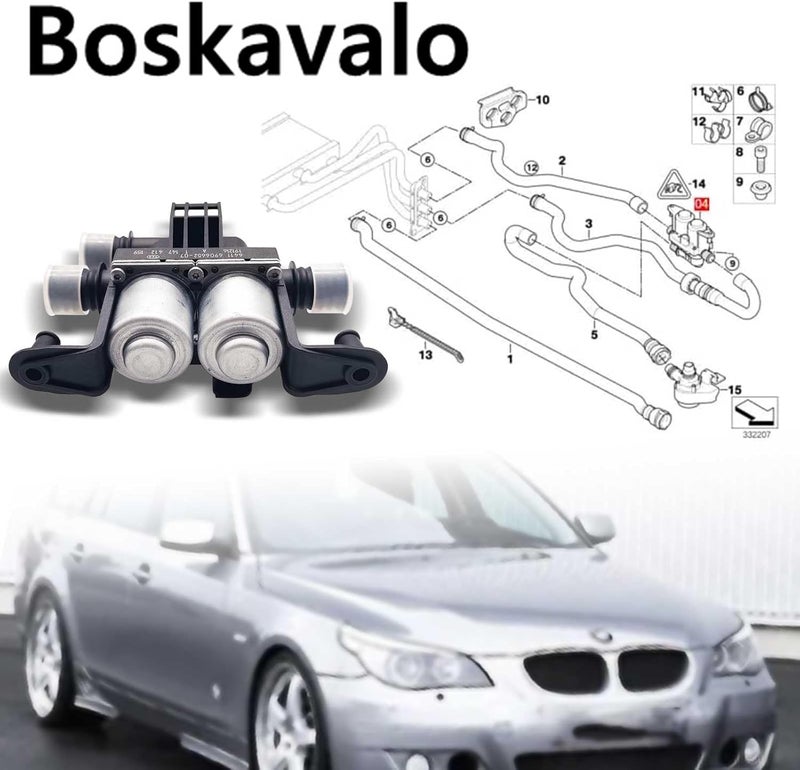 Boskavalo صمام تحكم سخان بوسكافالو 64116906652 لبي إم دبليو E60 E63 E64 E65 M5 525i 528i 535i 545i 745i 750i - Image 3