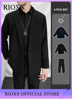 Black(Coat+Shirt+Necklace+Pants)