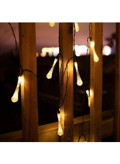 One94Store One94Store 14 Led Waterdrop Raindrop Plugin Decorative String Lights Fairy Lights Garden Hanging Lamp Decorative for Party Wedding Christmas Decor Holiday Lighting 14 Led Warm White  - Image 4