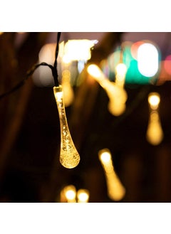 One94Store One94Store 14 Led Waterdrop Raindrop Plugin Decorative String Lights Fairy Lights Garden Hanging Lamp Decorative for Party Wedding Christmas Decor Holiday Lighting 14 Led Warm White  - Image 5