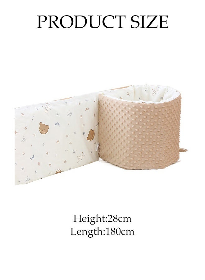 DUNISO حاجز سرير الأطفال، بطانة سرير قابلة للتنفس، وسادة سرير مستطيلة مضادة للاصطدام، يمكن تجميعها وثنيها، قابلة للإزالة، مناسبة لجميع الفصول، مناسبة للأولاد والبنات، 180*28 سم - Image 2