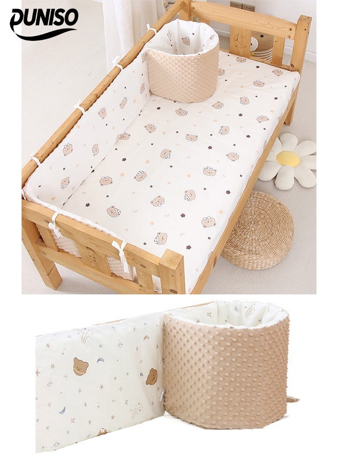 DUNISO حاجز سرير الأطفال، بطانة سرير قابلة للتنفس، وسادة سرير مستطيلة مضادة للاصطدام، يمكن تجميعها وثنيها، قابلة للإزالة، مناسبة لجميع الفصول، مناسبة للأولاد والبنات، 180*28 سم - Image 1
