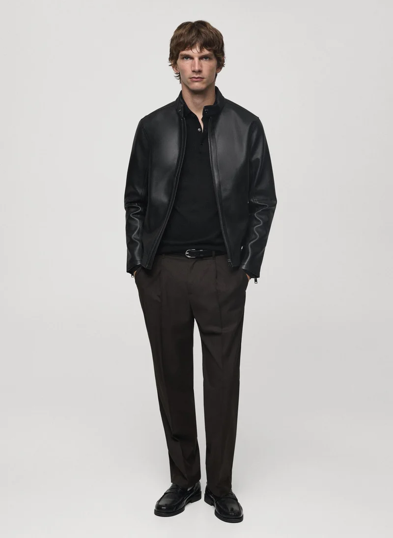 Mango Man Nappa Leather-Effect Jacket