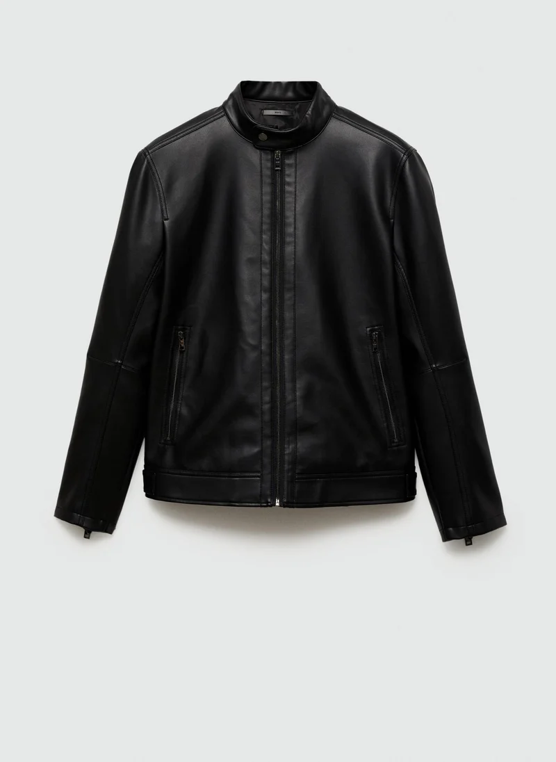 Mango Man Nappa Leather-Effect Jacket