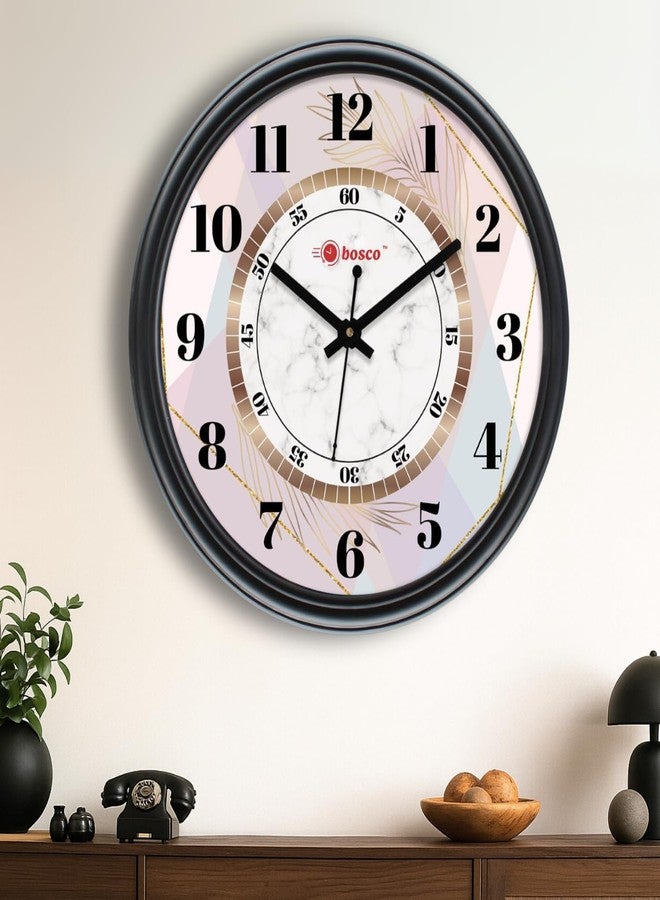 Bosco Decorative Non Ticking Silent, Black 30 CM, Modern Design Round Wall Clock for Home, Living Room, Bedroom, Office and Kitchen | BWC-1605 - Image 1