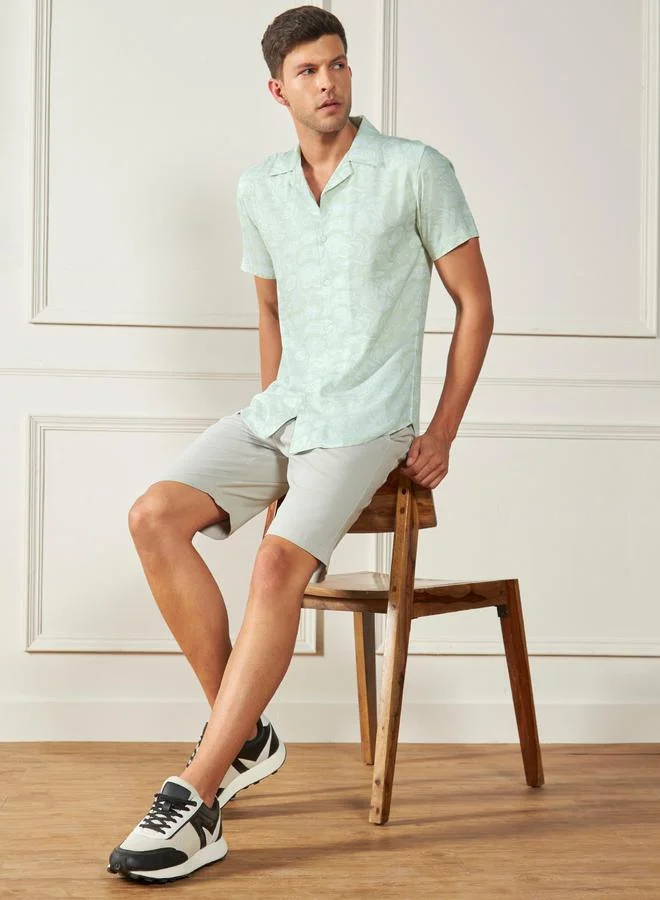 دينيس لينغو Paisley Print Casual Shirt with Button Placket by Styli