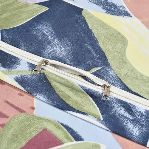 TIB Glace Cotton Elastic Fitted Bedsheets Double Bed 72x78x8 Inches with 2 Pillow Covers, 210TC (Blue Flower) - Image 5