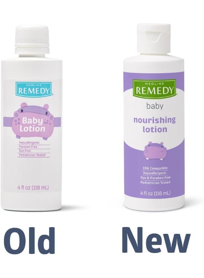 Medline Remedy Baby Nourishing Lotion, Gentle Powder Scent, Hypoallergenic Moisturizer for Delicate Skin, 4 oz., Pack of 60 - Image 2