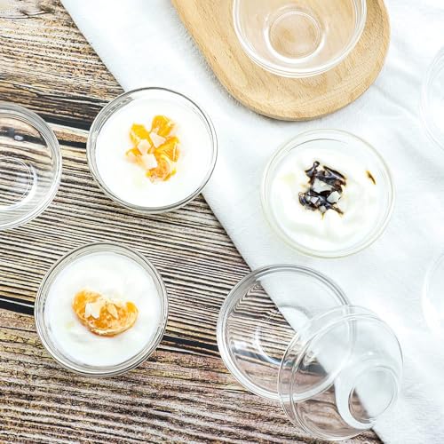 Red-Rubby Set of 6 Pcs Clear Glass Soy Sauce Dipping Bowls Side Dishes for Snack Sushi Fruit Appetizer Dessert. (2.5 Inch 70ML) - Image 5