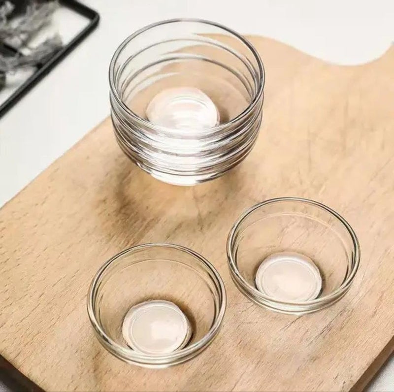 Red-Rubby Set of 6 Pcs Clear Glass Soy Sauce Dipping Bowls Side Dishes for Snack Sushi Fruit Appetizer Dessert. (2.5 Inch 70ML) - Image 1