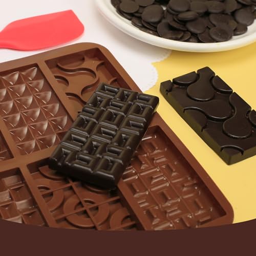 ZTHapwa Chocolate Bar Mold Silicone with 6 Pattern, 2 Pcs 0.3-Inch-Deep Break-Apart Chocolate Molds for Homemade Protein and Energy Bar, Small Silicone Molds for Wax Melts/Candle/Resin, Waffle Shape - Image 4