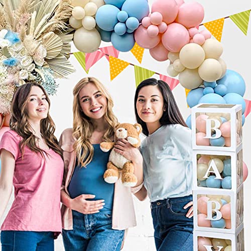 Patimate Gender Reveal Decorations Party Set - 176pcs Pink and Blue Balloons Arch Kit, Baby Box with Letters for Gender Reveal Decor Party Supplies Boy or Girl Baby Shower Revelacion Genero Backdrop - Image 4