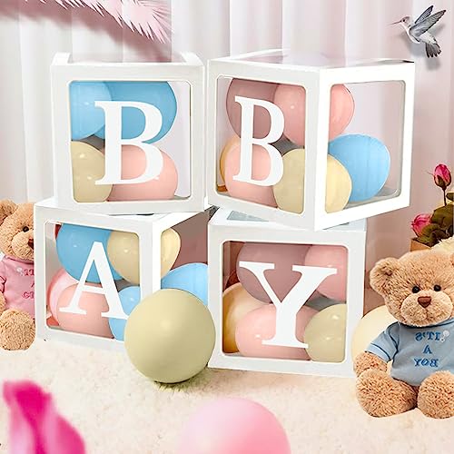 Patimate Gender Reveal Decorations Party Set - 176pcs Pink and Blue Balloons Arch Kit, Baby Box with Letters for Gender Reveal Decor Party Supplies Boy or Girl Baby Shower Revelacion Genero Backdrop - Image 5