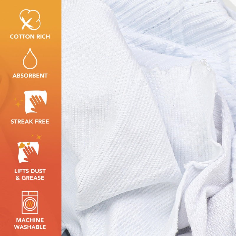 Arkwright, LLC Arkwright Tshirt Bag of Rags - 5 lb Bag - Low Lint, Streak-Free Multipurpose Professional Cotton Cleaning Cloths for Stain, Paint, Wood, and Grease, White - Image 2