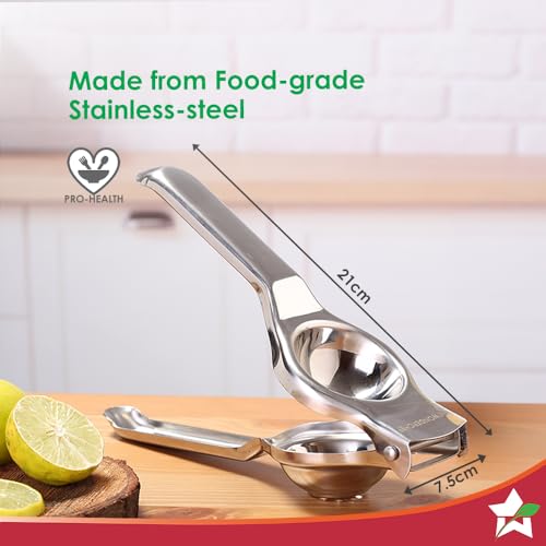 Wonderchef Ambrosia Lemon Squeezer with Bottle Opener | Food-grade Stainless-steel | Citrus Juicer | Kitchen Tool | Sturdy and Comfortable Grip | Compact Design | Dishwasher Safe | 1-Year Warranty - Image 3