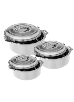 National 3-Piece Stainless Steel Casserole Set with Steel Lids  - Image 1
